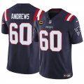 Cheap Men's New England Patriots #60 David Andrews Navy 2023 F.U.S.E. With 4-Star C Patch Vapor Limited Stitched Football Jersey