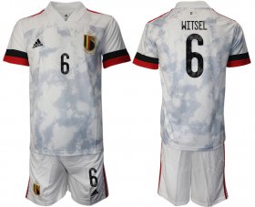 Wholesale Cheap Men 2021 European Cup Belgium away white 6 Soccer Jersey