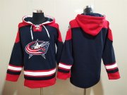 Wholesale Cheap Men's Columbus Blue Jackets Blank Navy Blue Team Color 2014 Hoodie