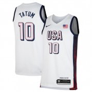 Cheap Men's USA Basketball #10 Jayson Tatum White 2024 Swingman Stitched Jersey