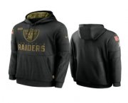 Wholesale Cheap Men's Las Vegas Raiders Black 2020 Salute to Service Sideline Performance Pullover Hoodie