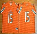 Wholesale Cheap Miami Hurricanes #15 Brad Kaaya Orange 2015 College Football Jersey