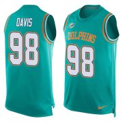 Wholesale Cheap Nike Dolphins #98 Raekwon Davis Aqua Green Team Color Men's Stitched NFL Limited Tank Top Jersey