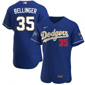 Wholesale Cheap Men\'s Los Angeles Dodgers #35 Cody Bellinger Royal Blue Championship Flex Base Sttiched MLB Jersey