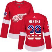 Wholesale Cheap Adidas Red Wings #39 Anthony Mantha Red Home Authentic USA Flag Women's Stitched NHL Jersey