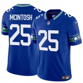 Cheap Men\'s Seattle Seahawks #25 Kenny McIntosh Royal 2024 F.U.S.E Throwback Vapor Limited Football Stitched Jersey