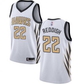 Wholesale Cheap Hawks #22 Cam Reddish White Basketball Swingman City Edition 2018-19 Jersey