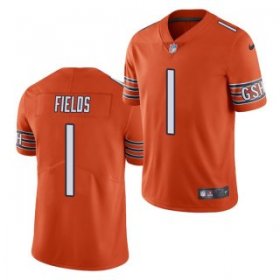 Wholesale Cheap Women\'s Orange Chicago Bears #1 Justin Fields 2021 NFL Draft Vapor untouchable Limited Stitched Jersey