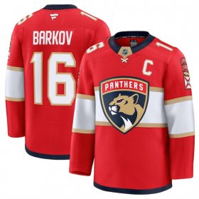 Men\'s Florida Panthers #16 Aleksander Barkov Red 2024-25 Home Stitched Hockey Jersey