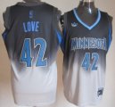 Wholesale Cheap Minnesota Timberwolves #42 Kevin Love Black/Gray Fadeaway Fashion Jersey