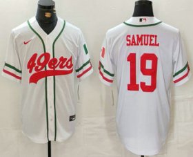 Men\'s San Francisco 49ers #19 Deebo Samuel White Mexico Cool Base Stitched Baseball Jersey