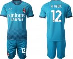 Wholesale Cheap Men 2020-2021 club AC milan away 12 blue Soccer Jerseys