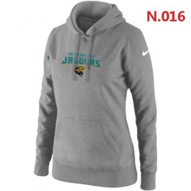 Wholesale Cheap Women\'s Nike Jacksonville Jaguars Heart & Soul Pullover Hoodie Light Grey