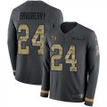 Wholesale Cheap Nike Giants #24 James Bradberry Anthracite Salute to Service Youth Stitched NFL Limited Therma Long Sleeve Jersey