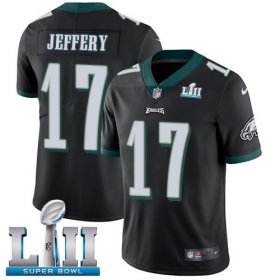 Wholesale Cheap Nike Eagles #17 Alshon Jeffery Black Alternate Super Bowl LII Youth Stitched NFL Vapor Untouchable Limited Jersey