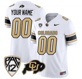 Cheap Men\'s Colorado Buffaloes Any NAME Any NUMBER Customized White Football Jersey