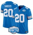 Cheap Men's Detroit Lions #20 Barry Sanders Blue 2024 NFC North Champions F.U.S.E. Vapor Limited Stitched Jersey