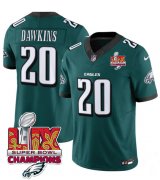 Cheap Men's Philadelphia Eagles #20 Brian Dawkins Green 2025 Eagles Logo Super Bowl LIX Patch New F.U.S.E. Vapor Limited Football Stitched Jersey