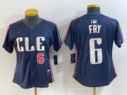 Wholesale Cheap Women's Cleveland Guardians #6 David Fry Navy 2024 City Connect Limited Stitched Jerseys