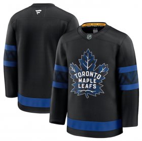 Men\'s Toronto Maple Leafs Blank Black 2024-25 Alternate Stitched Hockey Jersey