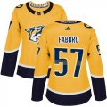 Wholesale Cheap Adidas Predators #57 Dante Fabbro Yellow Home Authentic Women's Stitched NHL Jersey