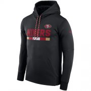 Wholesale Cheap Men's San Francisco 49ers Nike Black Sideline ThermaFit Performance PO Hoodie