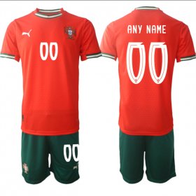 Cheap Men\'s Portugal Team Custom 2025 Red Home Soccer Jersey Suit