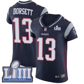 Wholesale Cheap Nike Patriots #13 Phillip Dorsett Navy Blue Team Color Super Bowl LIII Bound Men\'s Stitched NFL Vapor Untouchable Elite Jersey