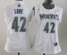 Wholesale Cheap Minnesota Timberwolves #42 Kevin Love White Womens Jersey