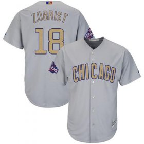 Wholesale Cheap Cubs #18 Ben Zobrist Grey 2017 Gold Program Cool Base Stitched MLB Jersey