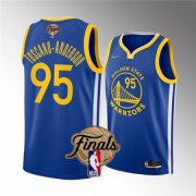 Wholesale Cheap Men's Golden State Warriors #95 Juan Toscano-Anderson 2022 Blue NBA Finals Stitched Jersey