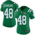 Wholesale Cheap Nike Jets #48 Jordan Jenkins Green Women's Stitched NFL Limited Rush Jersey