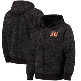 Wholesale Cheap Men\'s Cincinnati Bengals G-III Sports by Carl Banks Heathered Black Discovery Sherpa Full-Zip Jacket