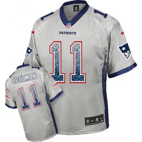 Wholesale Cheap Nike Patriots #11 Julian Edelman Grey Men\'s Stitched NFL Elite Drift Fashion Jersey