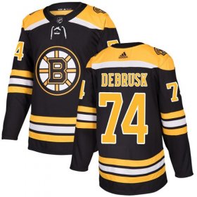 Wholesale Cheap Adidas Bruins #74 Jake DeBrusk Black Home Authentic Stitched NHL Jersey