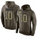 Wholesale Cheap NFL Men's Nike Minnesota Vikings #10 Fran Tarkenton Stitched Green Olive Salute To Service KO Performance Hoodie