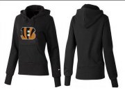 Wholesale Cheap Women's Cincinnati Bengals Logo Pullover Hoodie Black