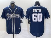 Cheap Men's Dallas Cowboys #60 Tyler Guyton Navy Cool Base Baseball Stitched Jersey