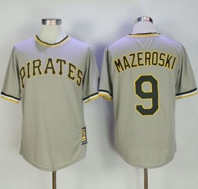 Wholesale Cheap Mitchell And Ness Pirates #9 Bill Mazeroski Grey Throwback Stitched MLB Jersey