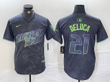 Cheap Men's Tampa Bay Rays #21 Jonny DeLuca Charcoal 2024 City Connect Limited Stitched Jersey