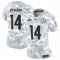 Cheap Women's Pittsburgh Steelers #14 George Pickens 2024 F.U.S.E Arctic Camo Salute To Service Limited Stitched Football Jersey(Run Small)