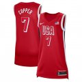 Cheap Women's USA Basketball #7 Kahleah Copper Red 2024 Swingman Stitched Jersey