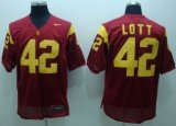 Wholesale Cheap USC Trojans #42 Lott Red Jersey