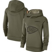 Wholesale Cheap Women's Kansas City Chiefs Nike Olive Salute to Service Sideline Therma Performance Pullover Hoodie