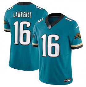 Men\'s Jacksonville Jaguars #16 Trevor Lawrence Teal 2024 F.U.S.E. Prowler Throwback Vapor Limited Football Stitched Jersey