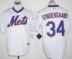 Wholesale Cheap Mets #34 Noah Syndergaard White(Blue Strip) Cool Base Cooperstown 25TH Stitched MLB Jersey