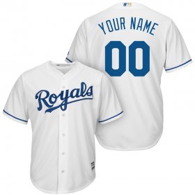 Wholesale Cheap Kansas City Royals Majestic Cool Base Custom Jersey White