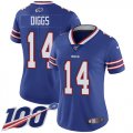 Wholesale Cheap Nike Bills #14 Stefon Diggs Royal Blue Team Color Women's Stitched NFL 100th Season Vapor Untouchable Limited Jersey