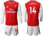 Wholesale Cheap Arsenal #14 Henry Red Home Long Sleeves Soccer Club Jersey