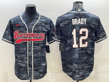 Wholesale Cheap Men's Tampa Bay Buccaneers #12 Tom Brady Grey Camo With Patch Cool Base Stitched Baseball Jersey